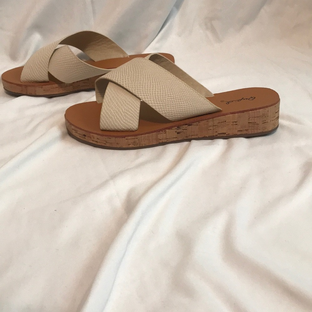 Backless cork sandals